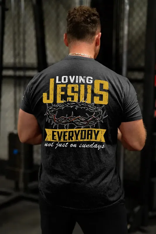 Loving Jesus Everyday Printed Men's T-shirt made by Polyalien