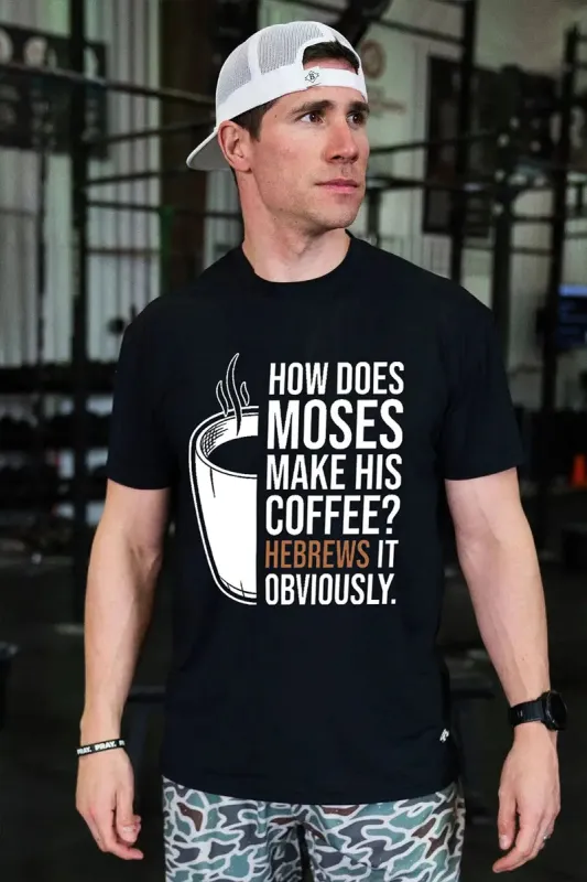 How Does Moses Make His Coffee? Printed Men's T-shirt sold by Polyalien
