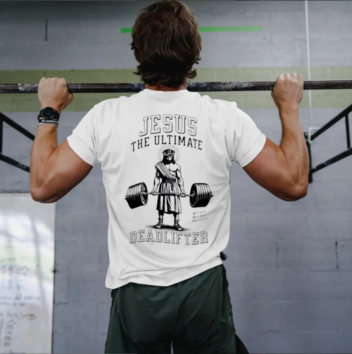 Jesus The Ultimate Deadlifter Printed Men's T-shirt sold by Polyalien product image thumbnail 2