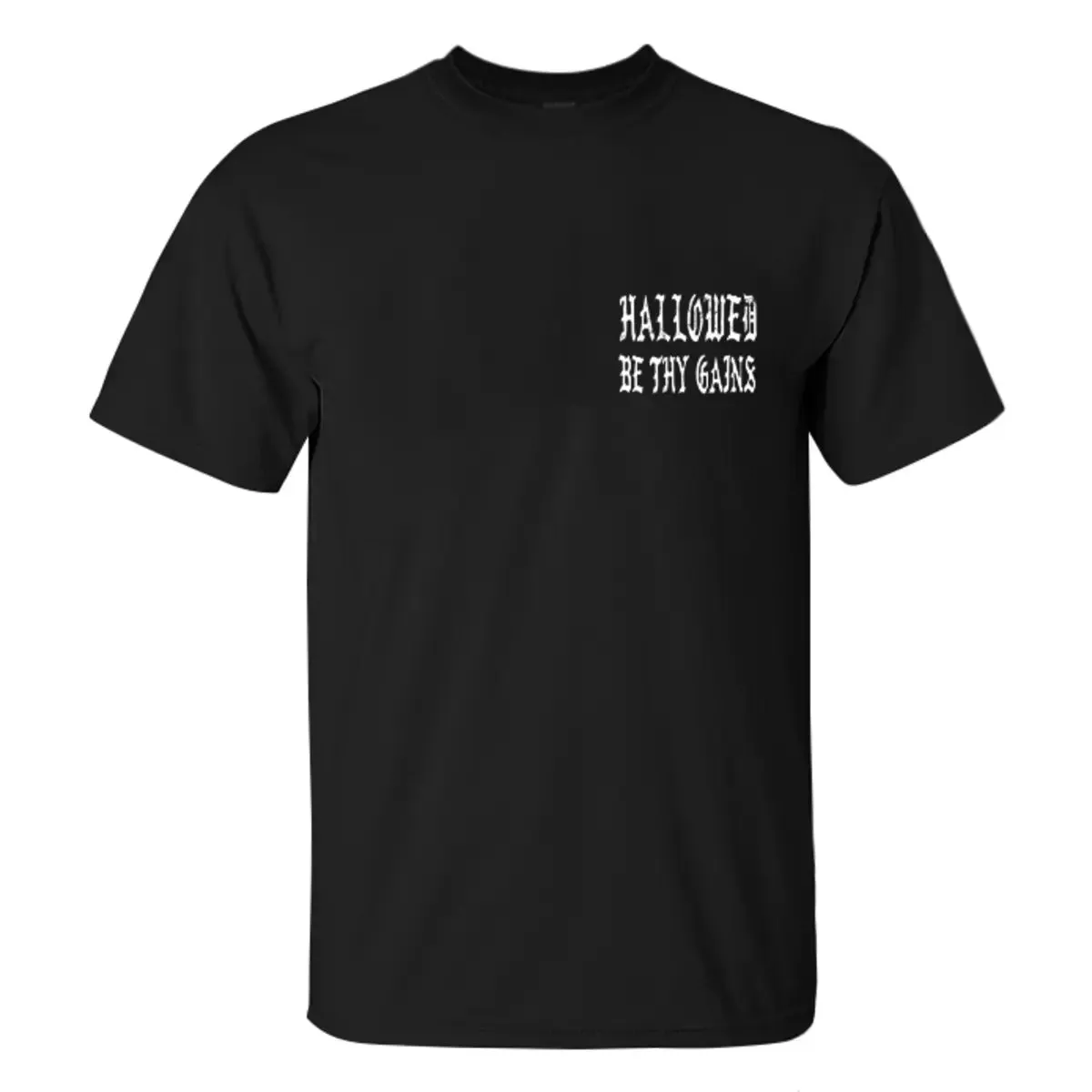 Hallowed Be Thy Gains Printed Men's T-shirt sold by Polyalien product image thumbnail 3