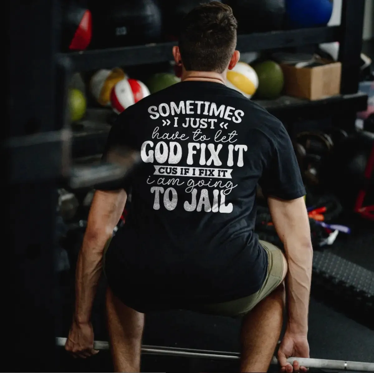 Sometimes I Just Have To Let God Fix It Printed Men's T-shirt sold by Polyalien product image thumbnail 2