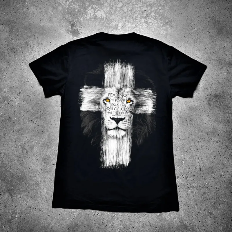 Fear Not For Jesus The Lion Of Judah Has Triumphed Printed Men's T-shirt sold by Polyalien