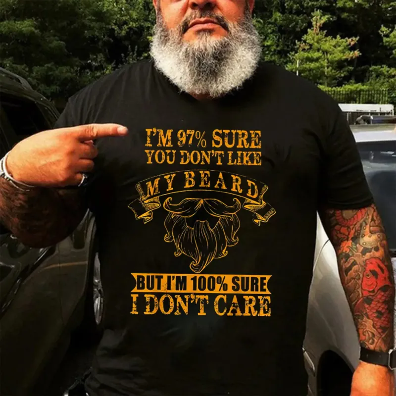Viking I'm 97% Sure You Don't Like My Beard Printed Men's T-shirt sold by Polyalien