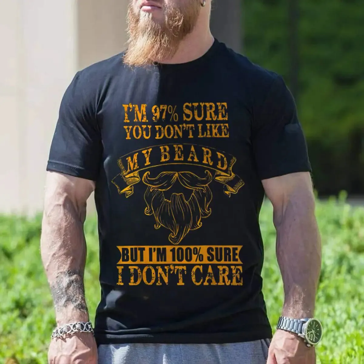 Viking I'm 97% Sure You Don't Like My Beard Printed Men's T-shirt sold by Polyalien product image thumbnail 3