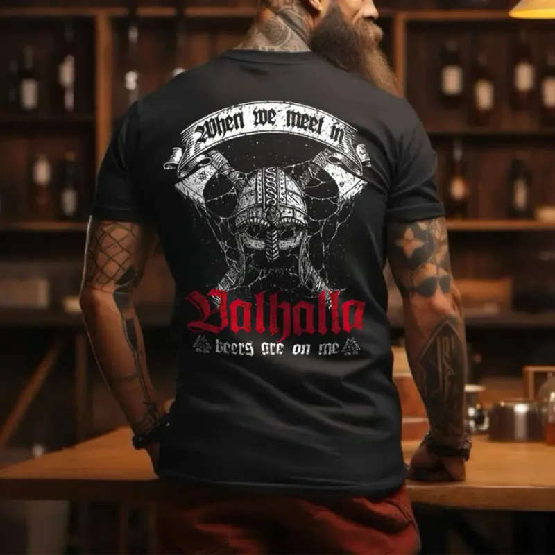 Viking When Me Meet In Holhollo Printed Men's T-shirt sold by Polyalien