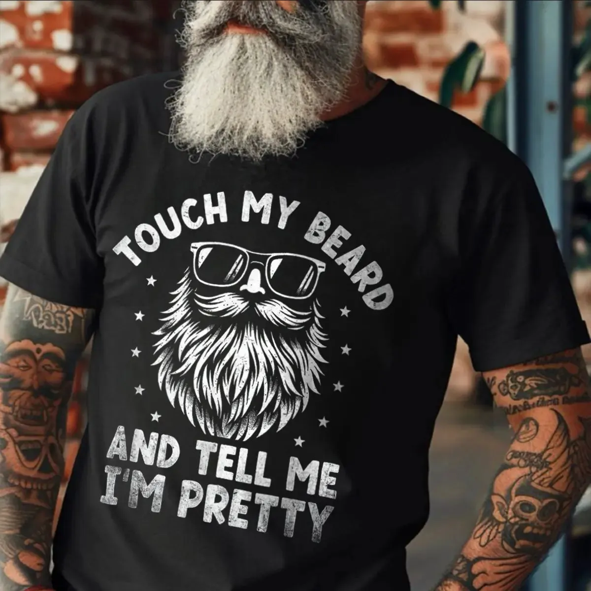 Viking Touch My Beard And Tell Me I'm Pretty Printed Men's T-shirt sold by Polyalien