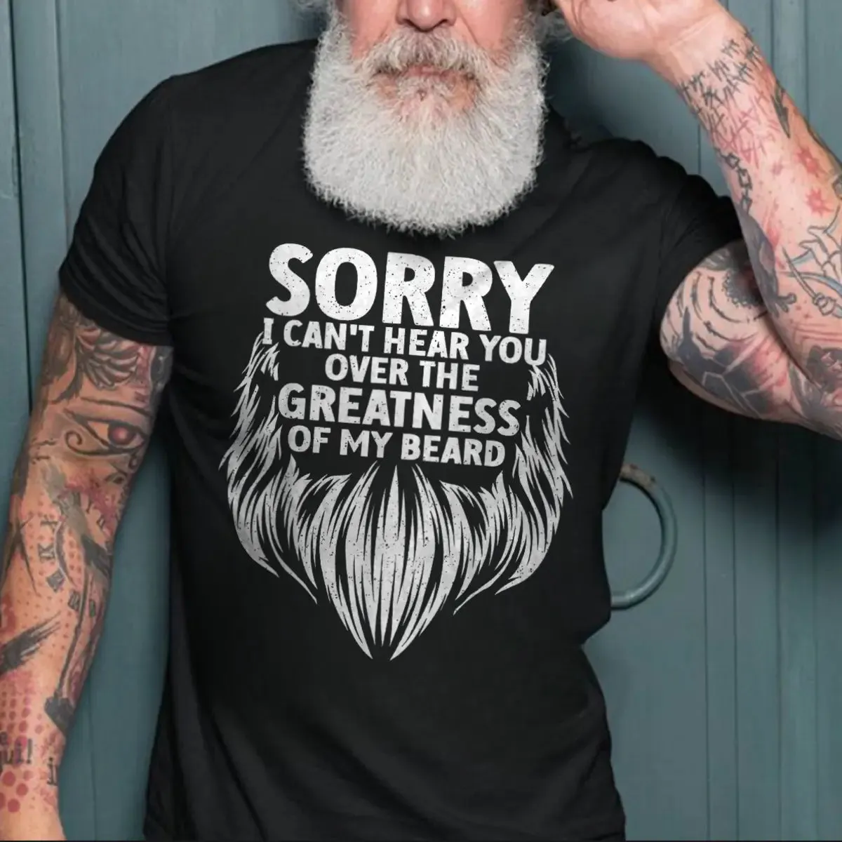 Viking Sorry I Can't Hear You Over The Greatness Of My Beard Printed Men's T-shirt sold by Polyalien