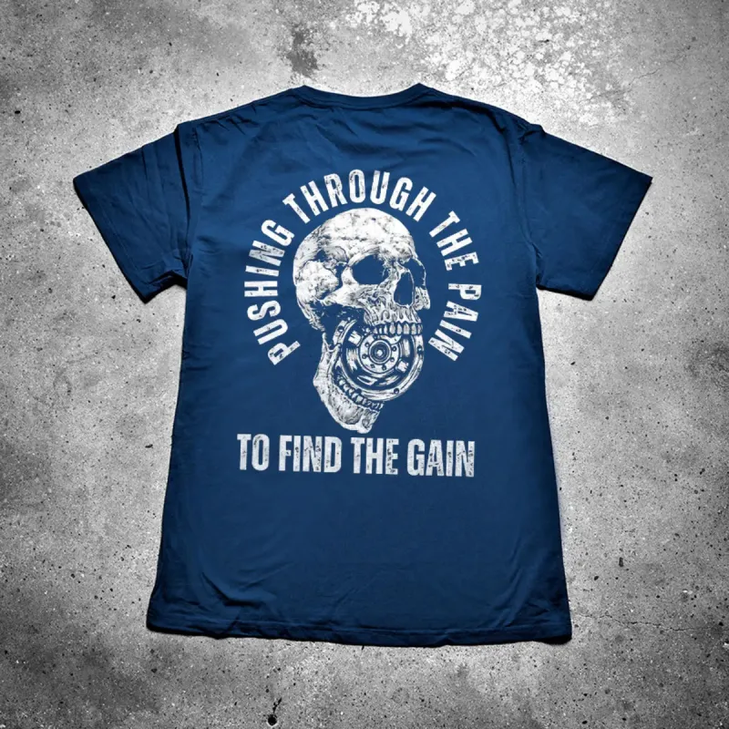 Pushing Through The Pain To Find The Gain Printed Men's T-shirt sold by Polyalien