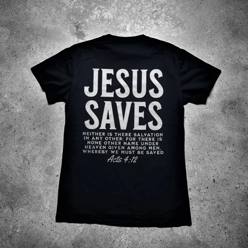Jesus Saves Printed Men's T-shirt sold by Polyalien