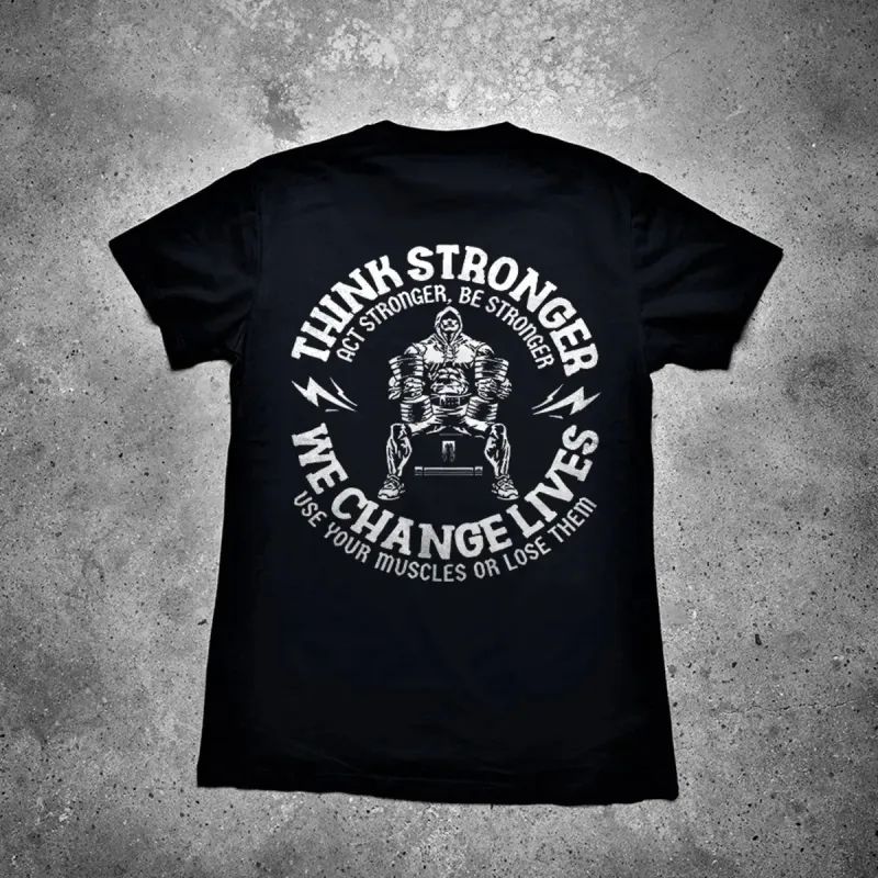Think Stronger We Change Lives Printed Men's T-shirt sold by Polyalien