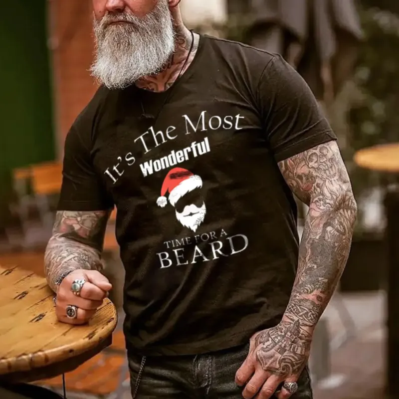 Viking It's The Most Wonderful Time For A Beard Printed Men's T-shirt sold by Polyalien
