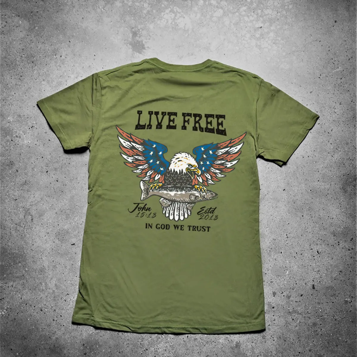 Live Free In God We Trust Printed Men's T-shirt sold by Polyalien product image thumbnail 2