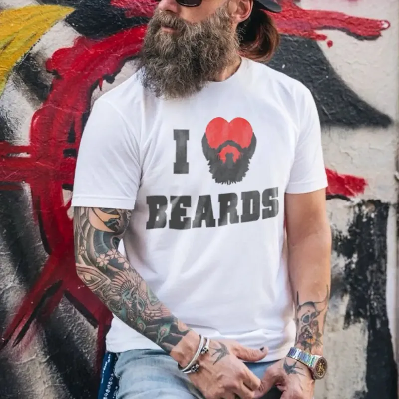 Viking I Like Beards Printed Men's T-shirt sold by Polyalien