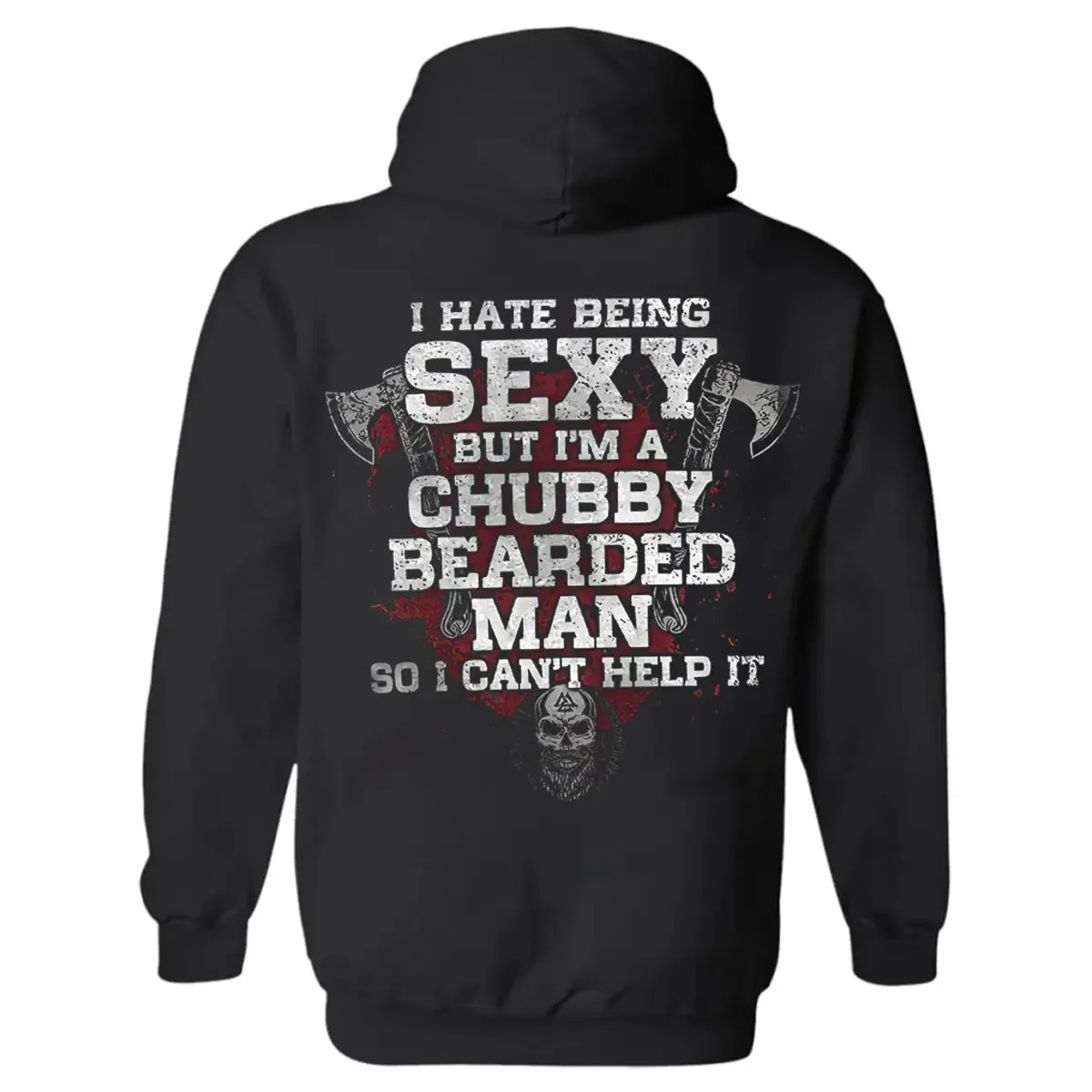 Viking I Hate Being Sexy But I'm A Chubby Bearded Man Printed Men's Hoodie sold by Polyalien product image thumbnail 2