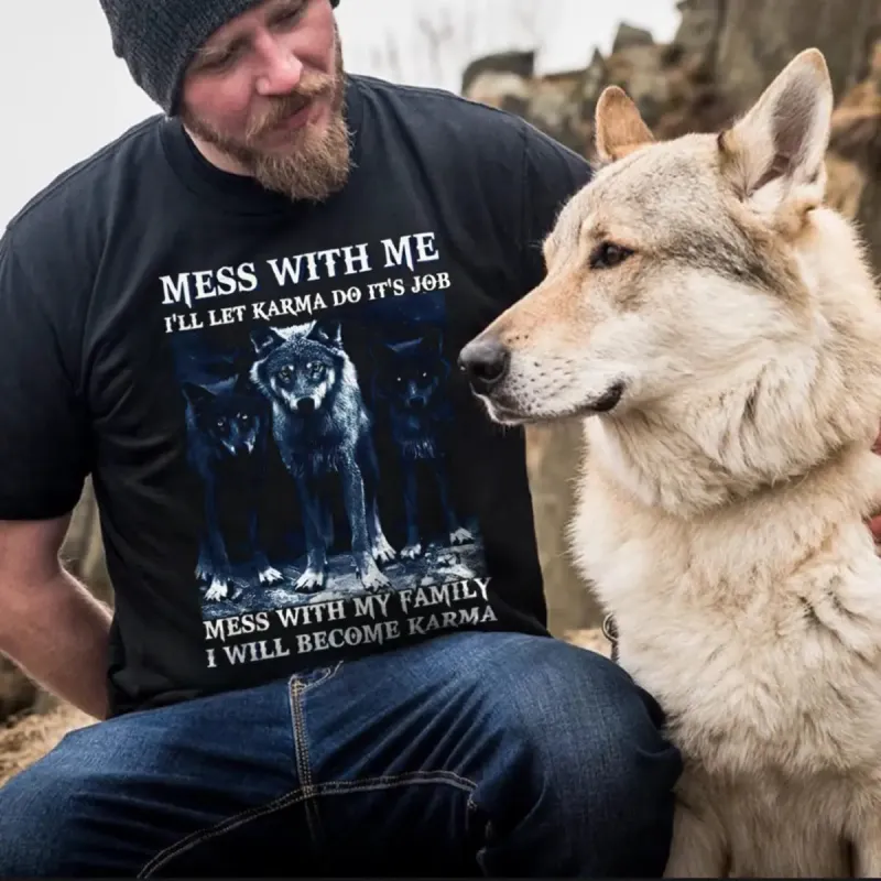 Viking Mess With Me I'll Let Karma Do It's Job Printed Men's T-shirt sold by Polyalien