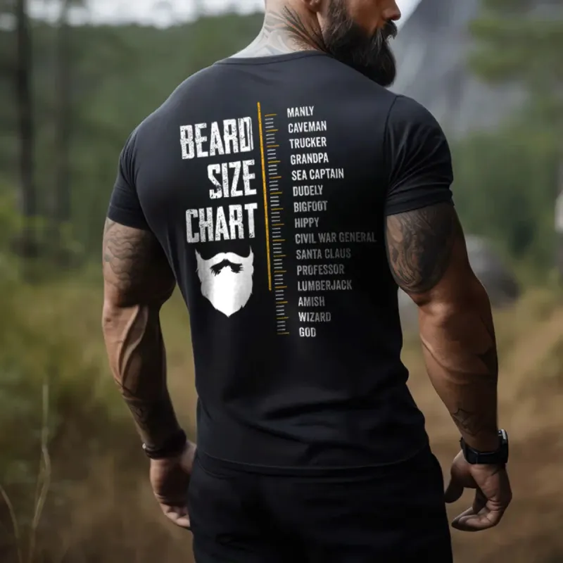 Viking Beard Size Chart Printed Men's T-shirt sold by Polyalien