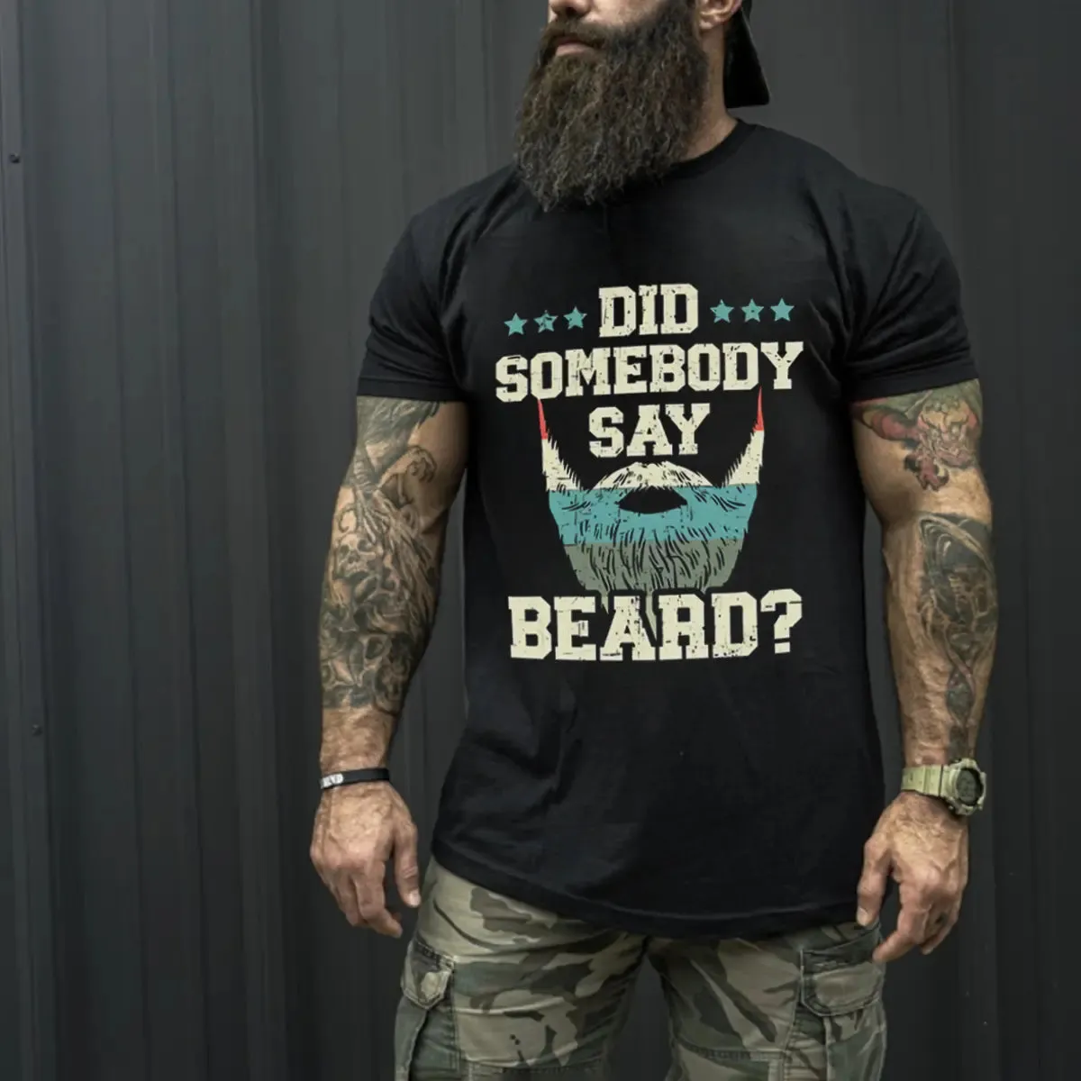 Viking Did Somebody Say Beard? Printed Men's T-shirt sold by Polyalien