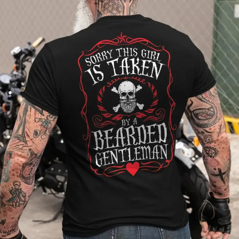 Viking Sorry This Girl Is Taken By A Bearded Gentleman Printed Men's T-shirt sold by Polyalien