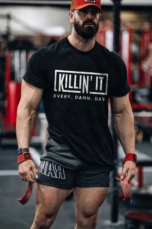 Killin' It Every Damn Day Printed Men's T-shirt sold by Polyalien