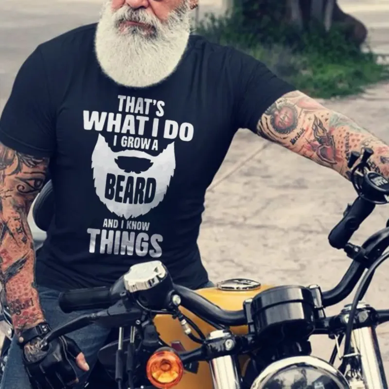 Viking That's What I Do I Grow A Beard And I Know Things Printed Men's T-shirt sold by Polyalien