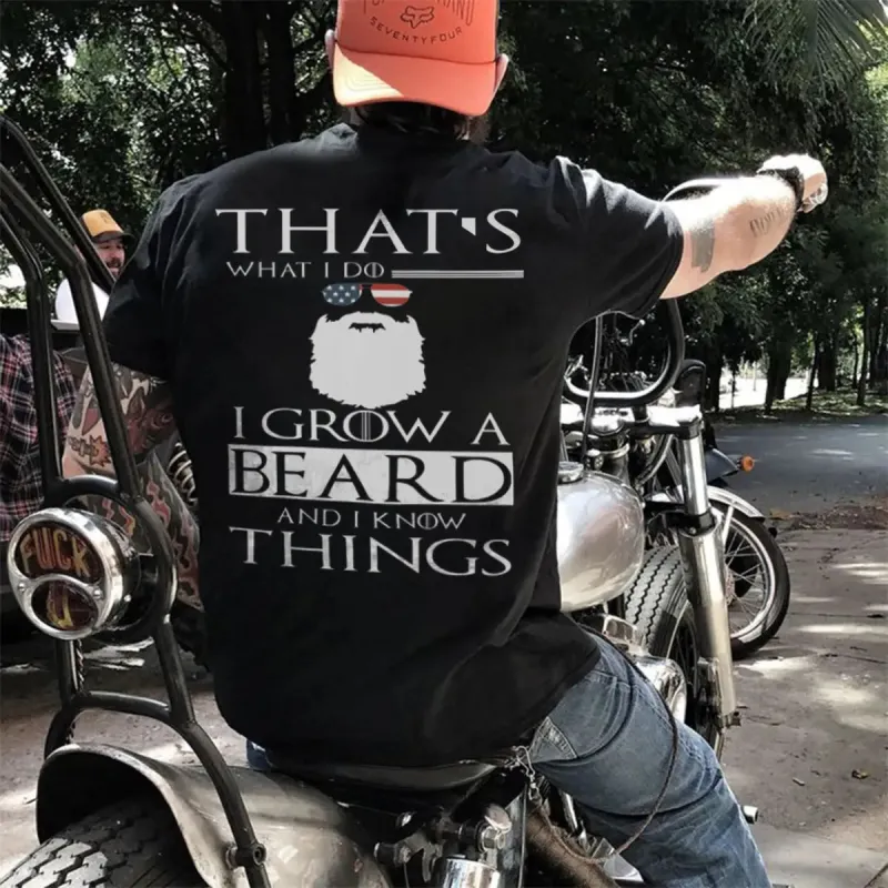 Viking That's What I Do I Grow A Beard And I Know Things Printed Men's T-shirt sold by Polyalien