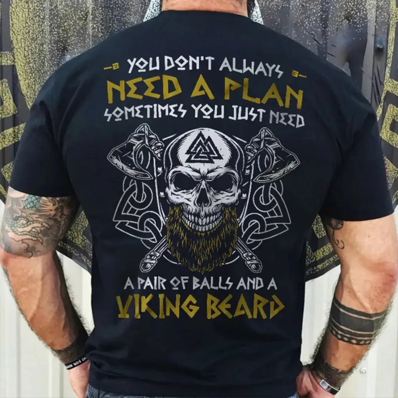 Viking You Don't Always Need A Plan Printed Men's T-shirt sold by Polyalien