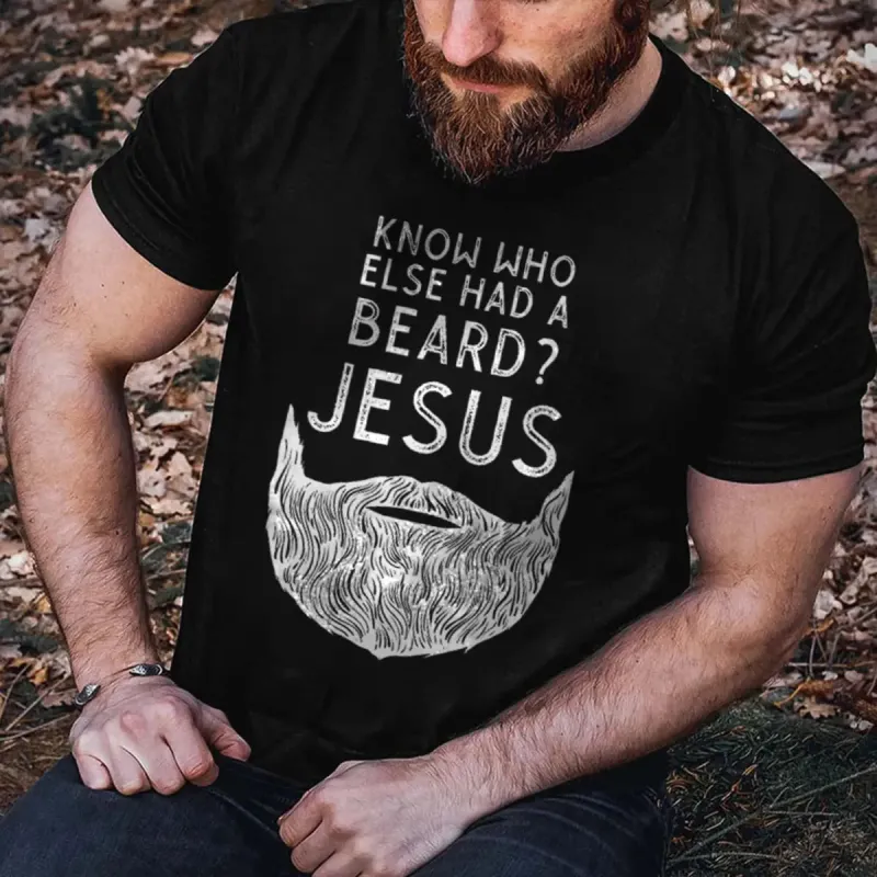 Viking Know Who Else Had A Beard? Jesus Printed Men's T-shirt sold by Polyalien