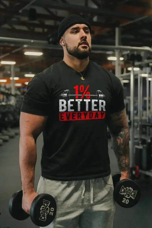 1% Better Everyday Printed Men's T-shirt sold by Polyalien