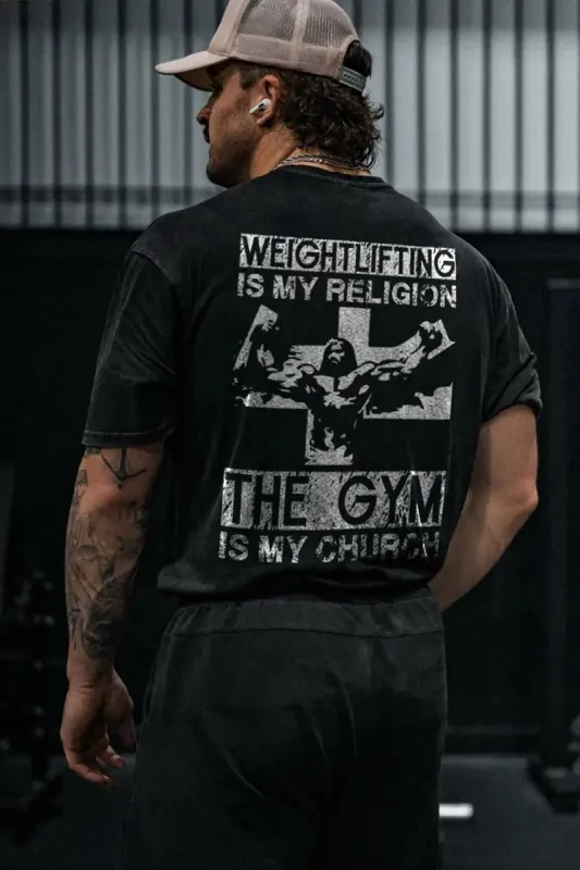 Weightlifting Is My Religion Printed Men's T-shirt sold by Polyalien