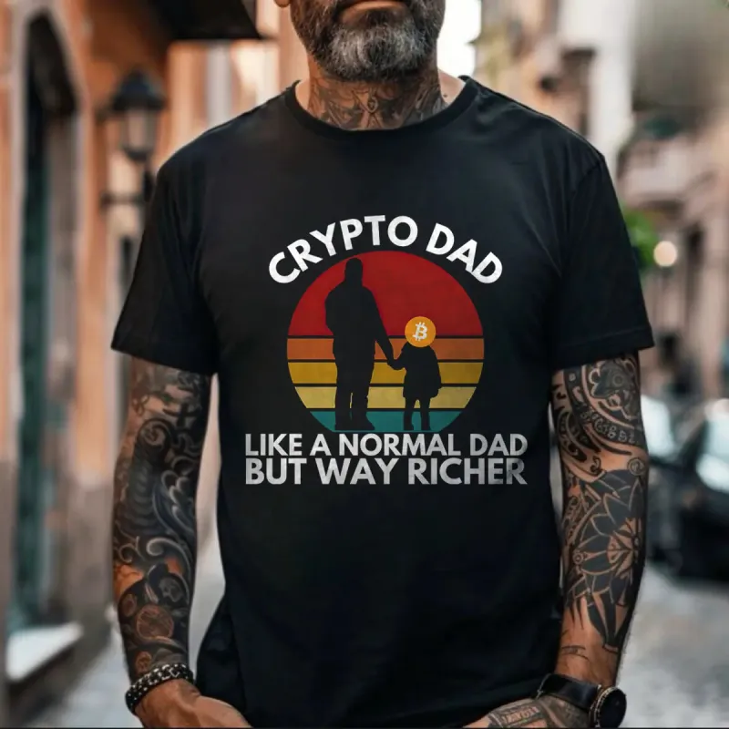 Crypto Dad Like A Normal Dad But Way Richer Printed Men's T-shirt sold by Polyalien