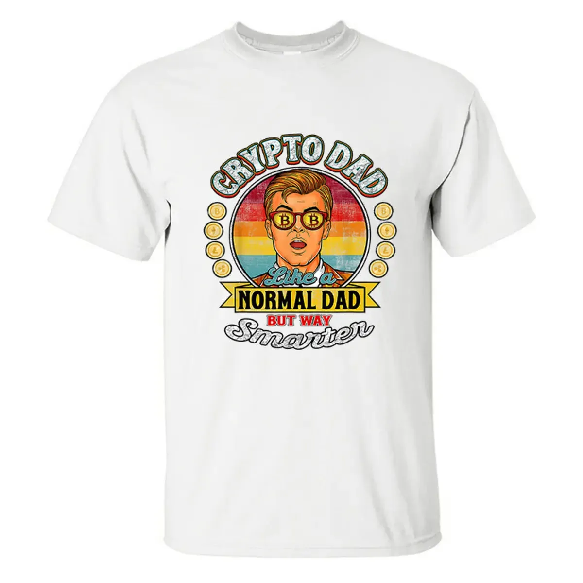 Crypto Dad Normal Dad But Way Smarter Printed Men's T-shirt sold by Polyalien product image thumbnail 2