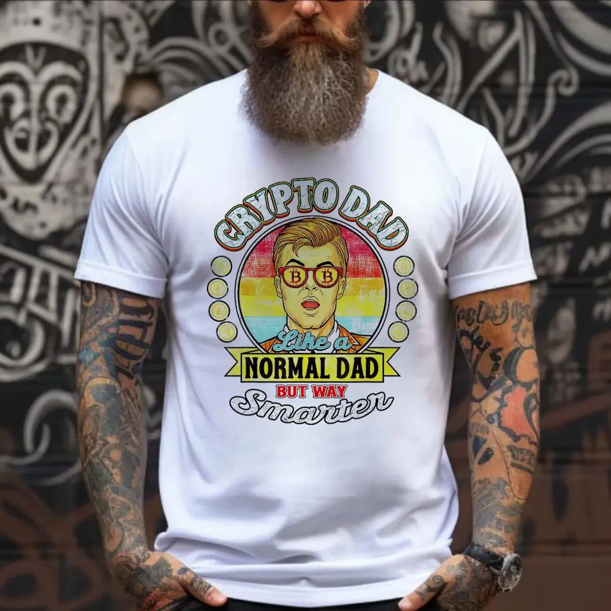 Crypto Dad Normal Dad But Way Smarter Printed Men's T-shirt sold by Polyalien
