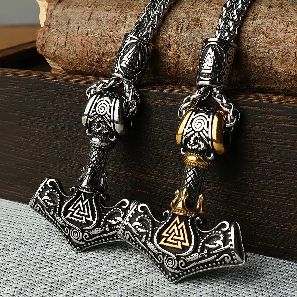 Viking Vintage Thor Hammer Pendant Necklace sold by Polyalien