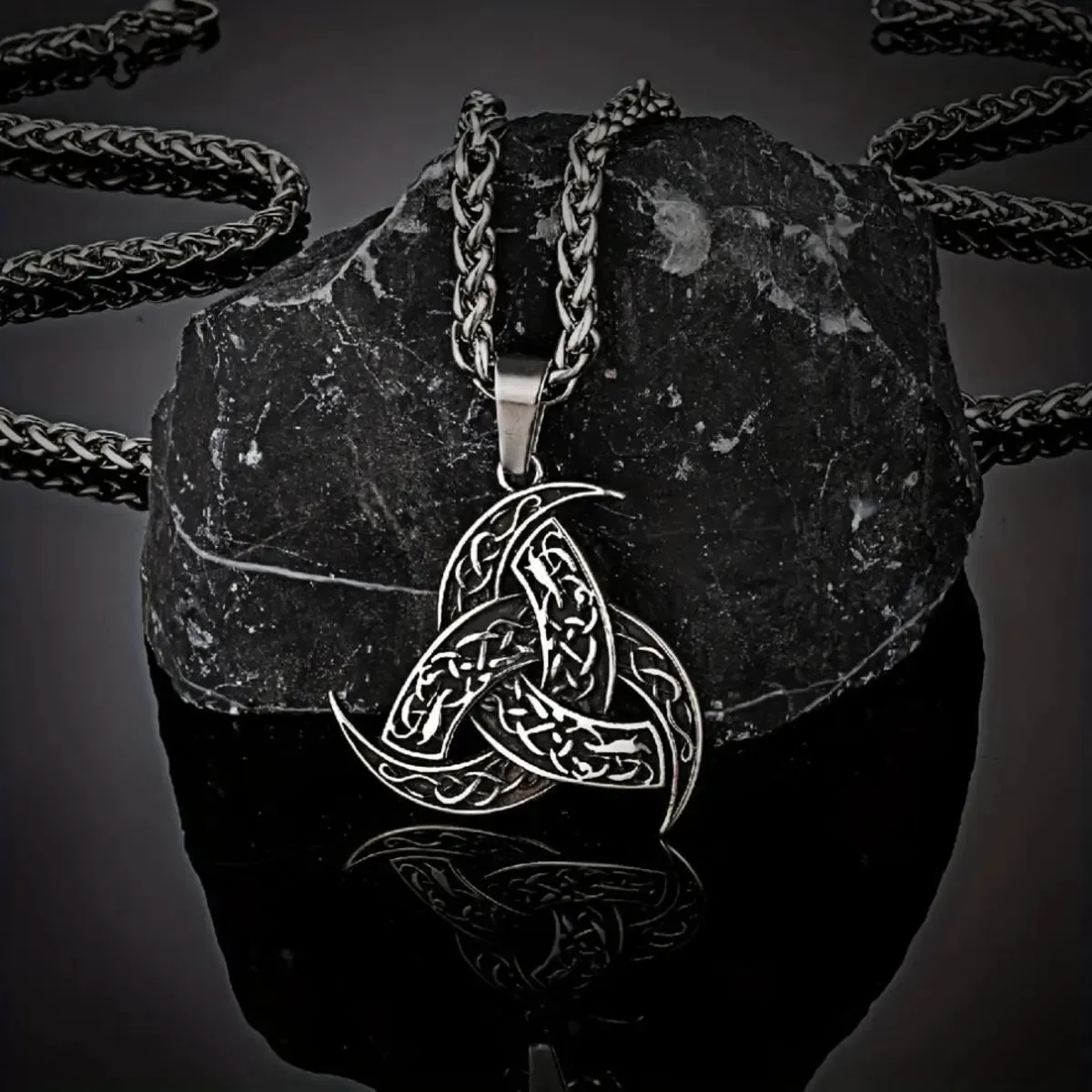Viking Celtic Knot Runic Amulet Pendant Necklace sold by Polyalien
