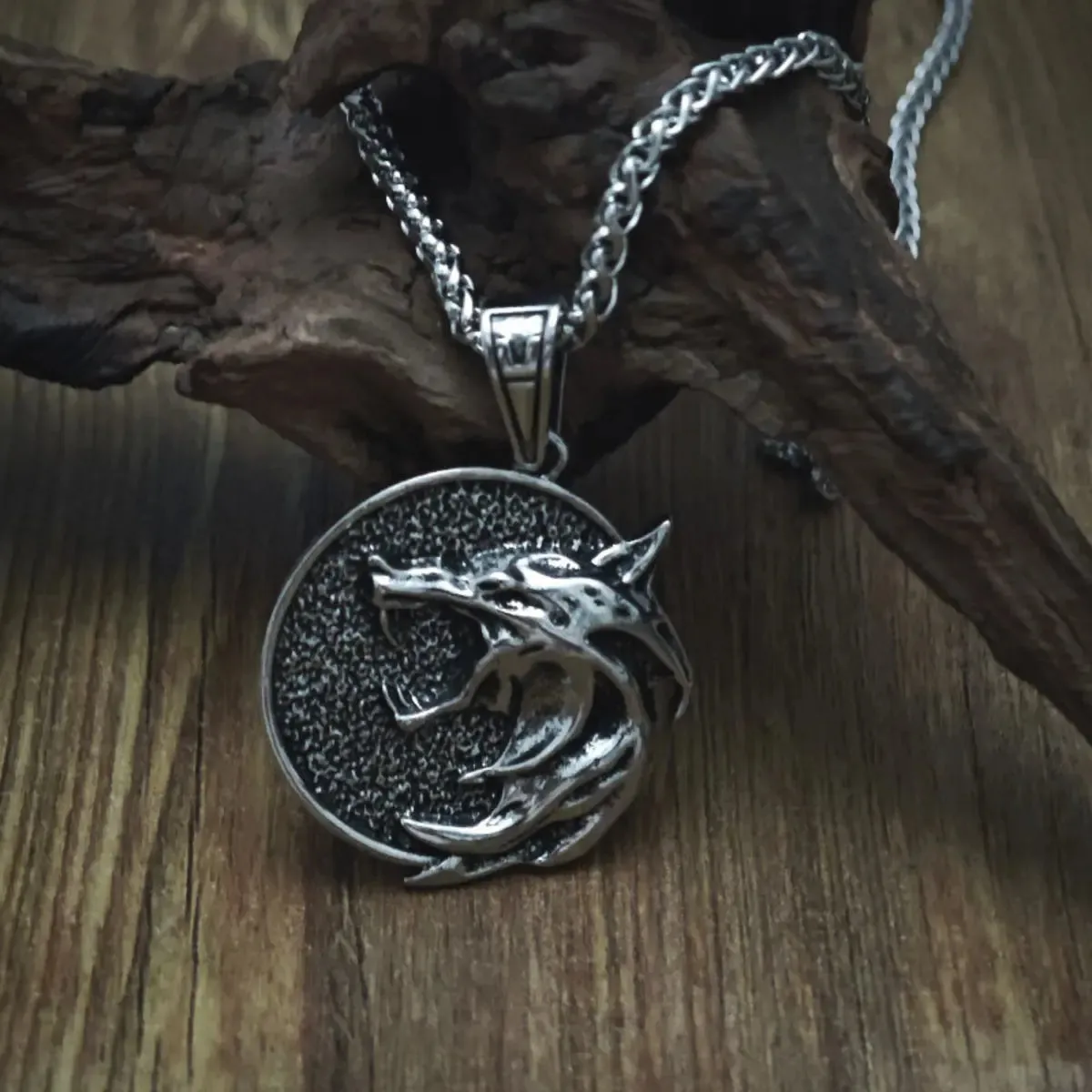 Viking Wolf Head Pendant Medallion Pendant Necklace sold by Polyalien product image thumbnail 3