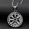 Viking Rune Lucky Round Pendant Necklace sold by Polyalien