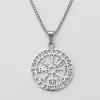 Viking Rune Lucky Round Pendant Necklace sold by Polyalien