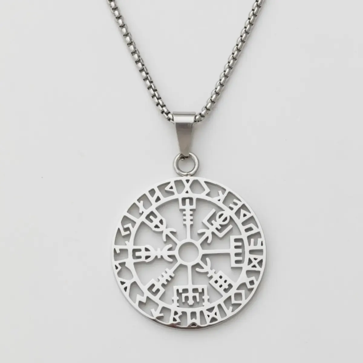 Viking Rune Lucky Round Pendant Necklace sold by Polyalien product image thumbnail 4