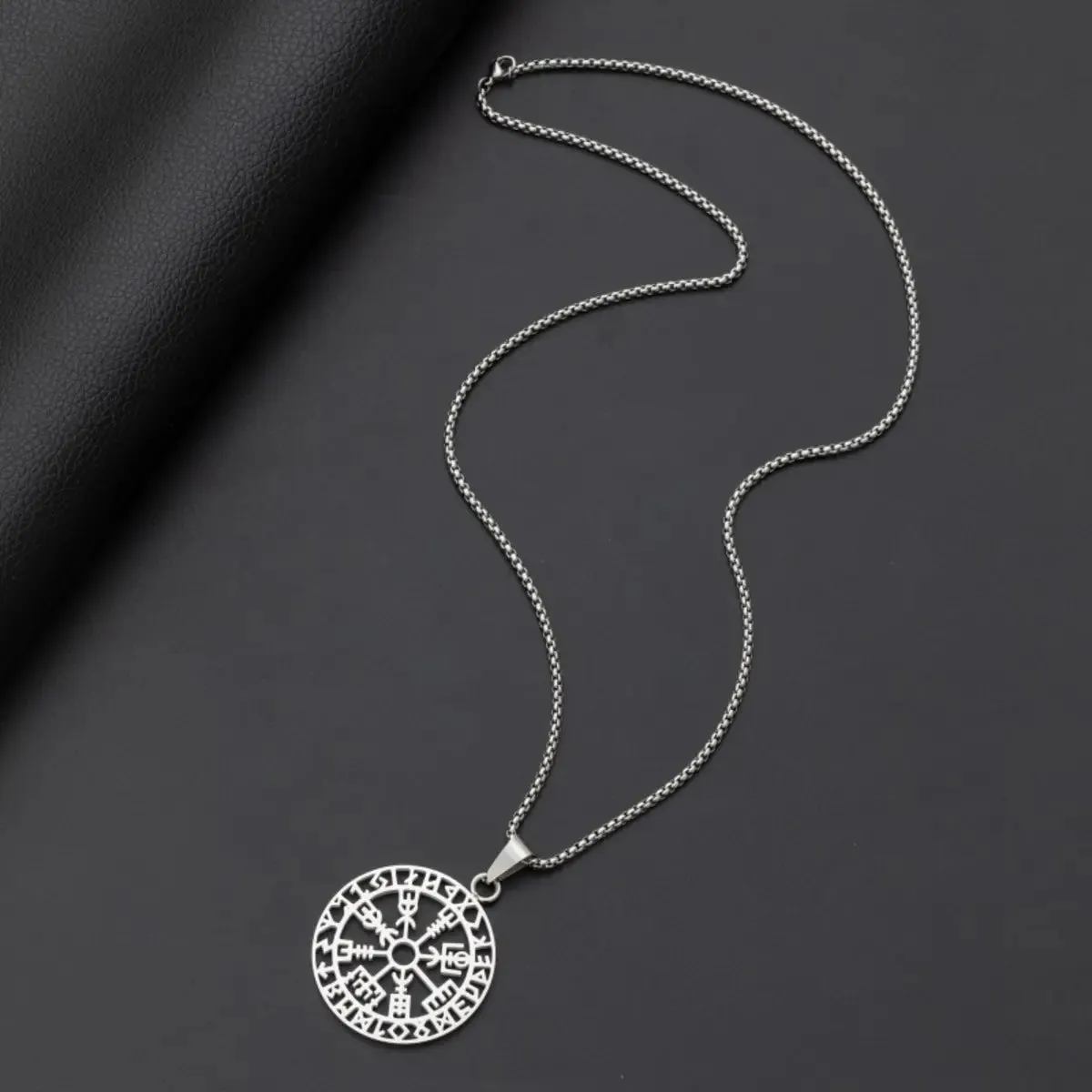 Viking Rune Lucky Round Pendant Necklace sold by Polyalien product image thumbnail 3