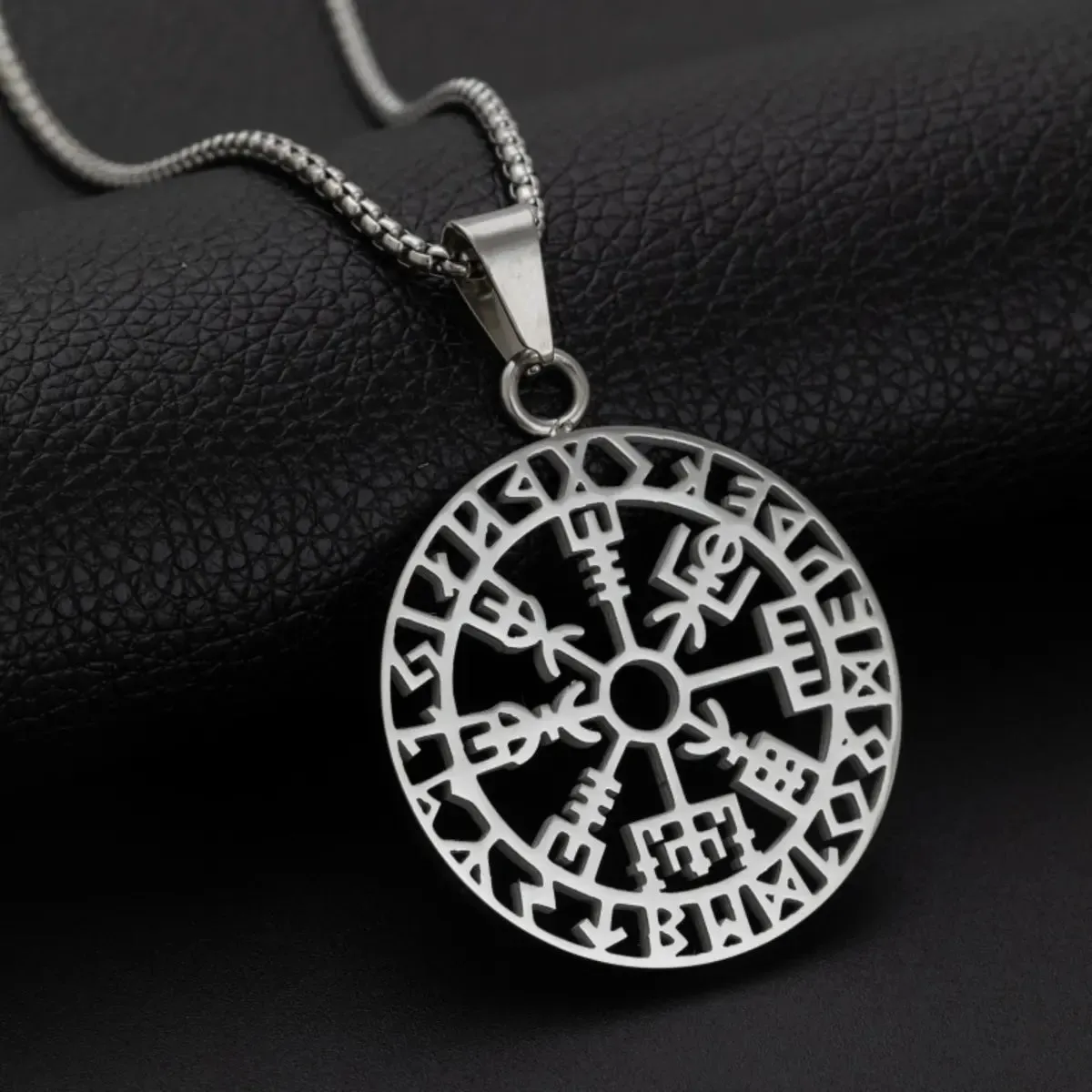 Viking Rune Lucky Round Pendant Necklace sold by Polyalien