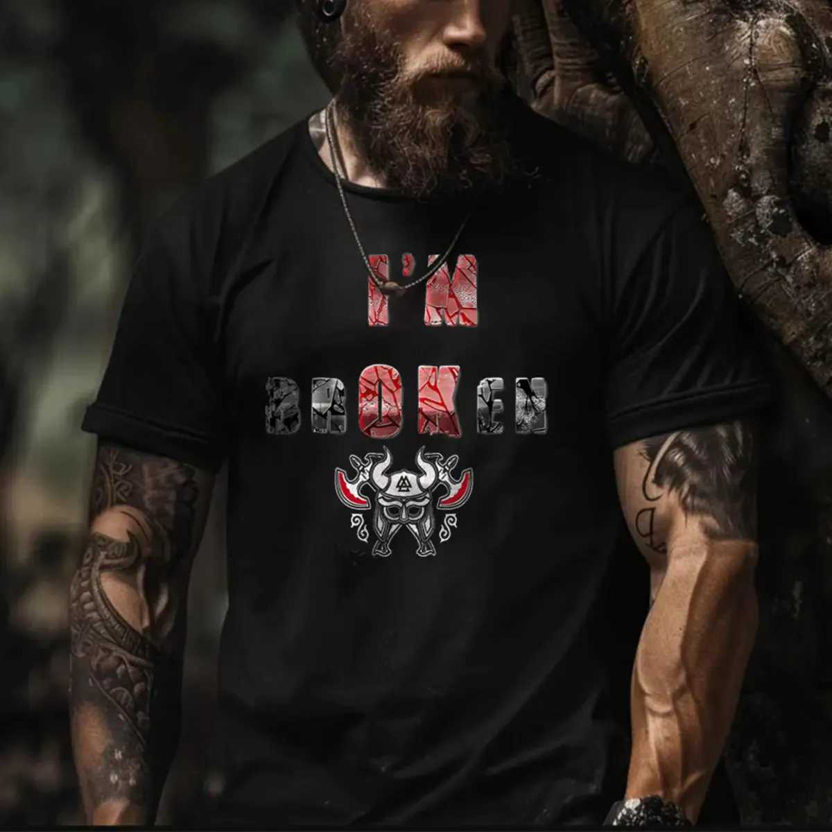 Viking I'm Broken Printed Men's T-shirt sold by Polyalien