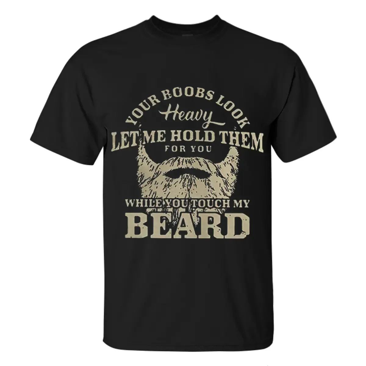 Viking Your Boobs Look Heavy Let Me Hold Them For You While You Touch My Beard Printed Men's T-shirt sold by Polyalien product image thumbnail 2
