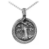 Viking Coiled Snake Tree Of Life Pendant Necklace sold by Polyalien