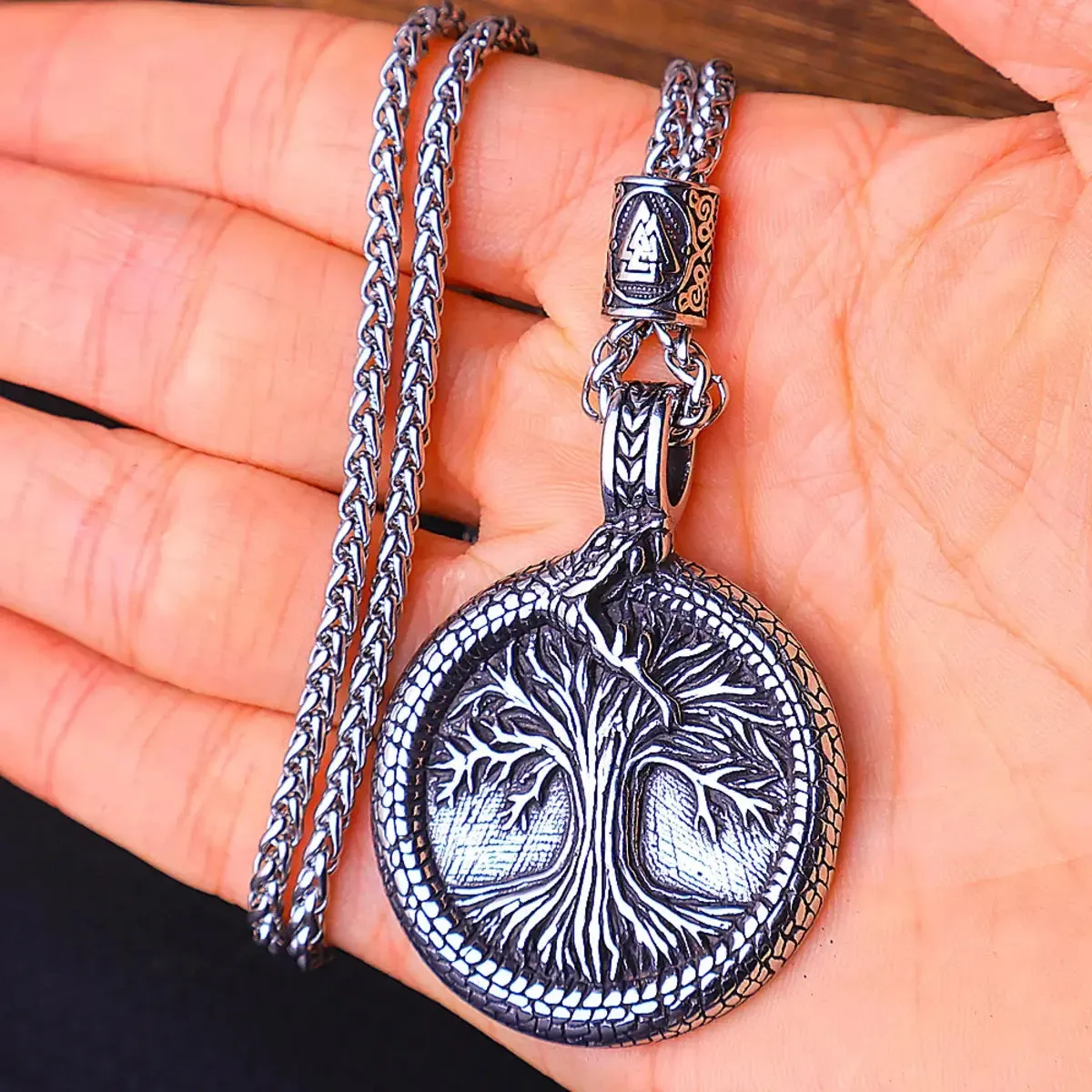 Viking Coiled Snake Tree Of Life Pendant Necklace sold by Polyalien product image thumbnail 2