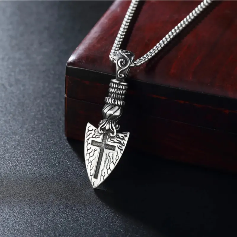Holy Lance Spearhead Cross of Destiny Pendant Necklace sold by Polyalien
