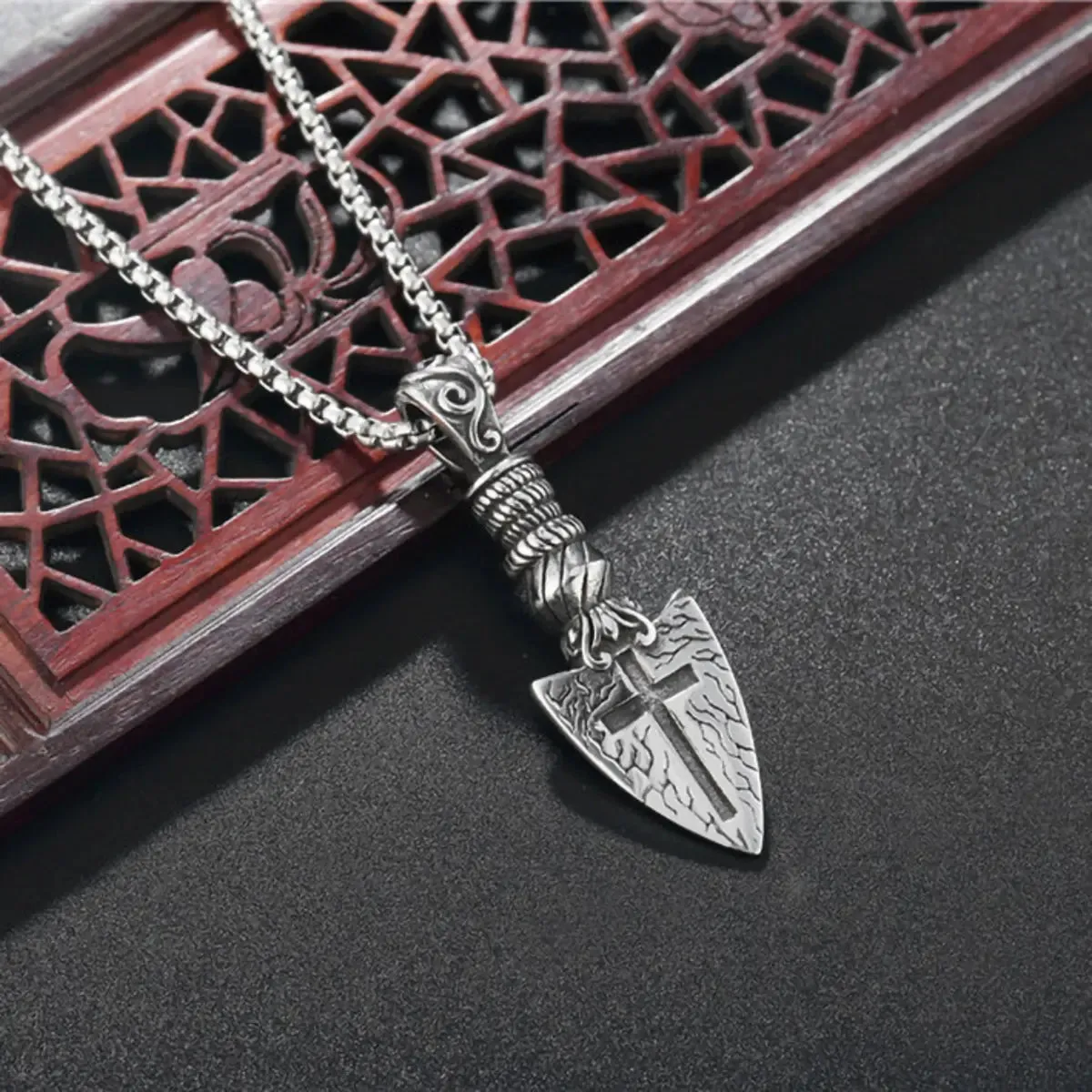 Holy Lance Spearhead Cross of Destiny Pendant Necklace sold by Polyalien product image thumbnail 2