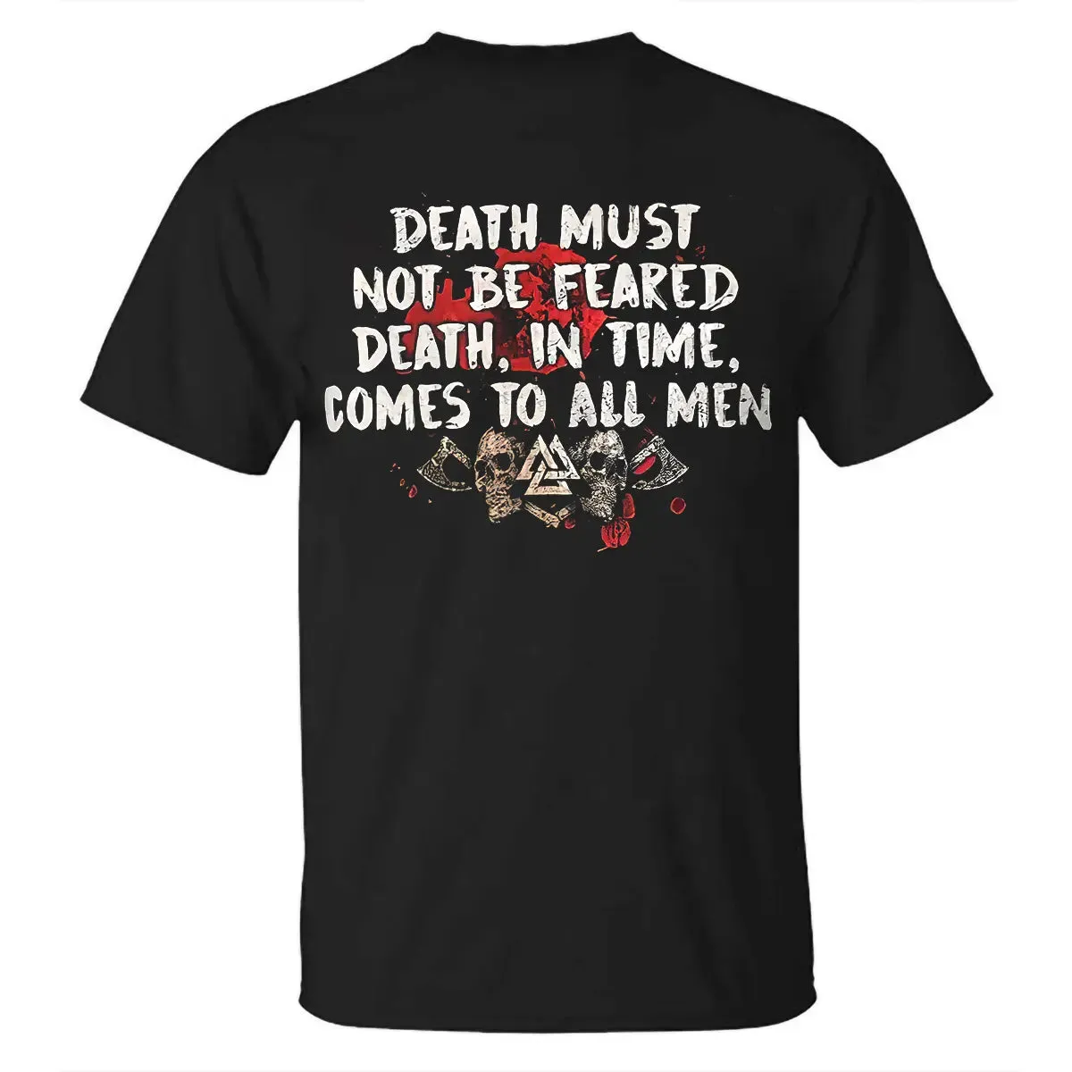 Viking Death Must Not Be Feared Death, In Time, Comes To All Men Printed Men's T-shirt sold by Polyalien product image thumbnail 2
