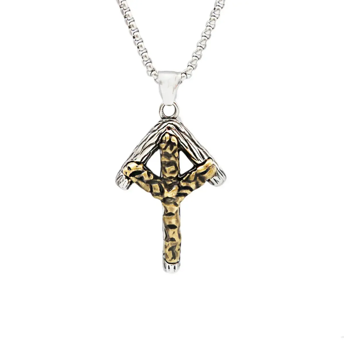 Viking Minimalist Rune Trident Pendant Necklace sold by Polyalien product image thumbnail 2