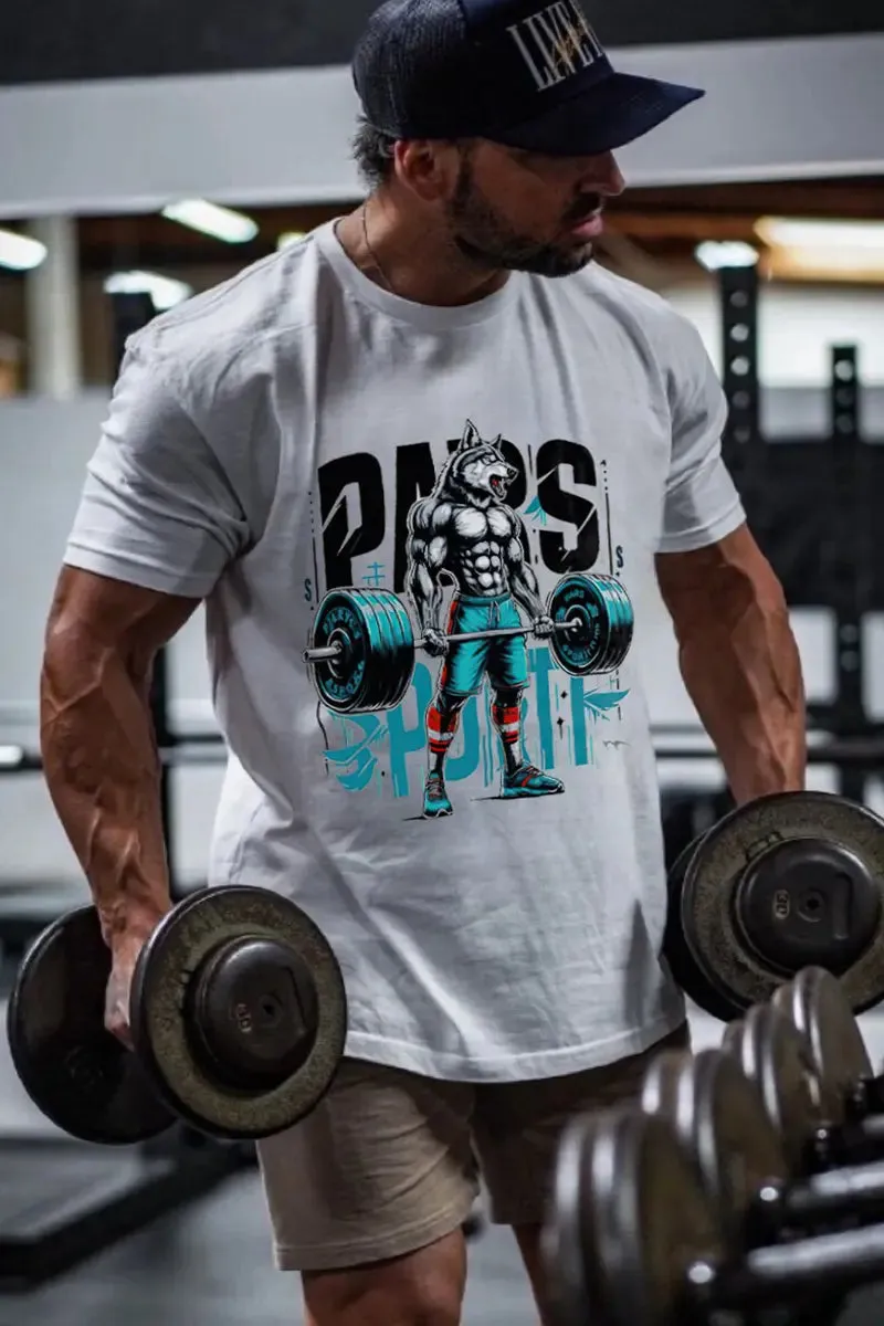 Wolf Fitness Printed Men's T-shirt sold by Polyalien