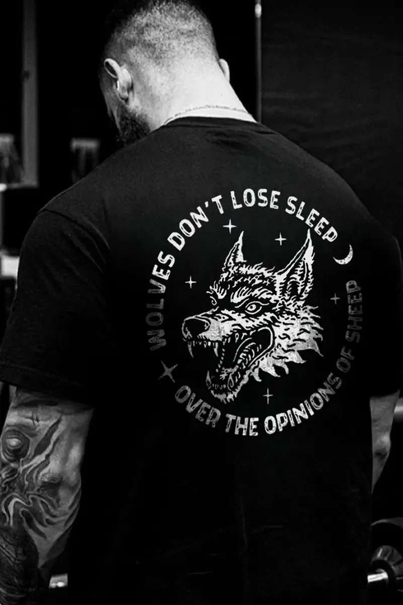 Wolves Don't Lose Sleep Printed Men's T-shirt sold by Polyalien product image thumbnail 2